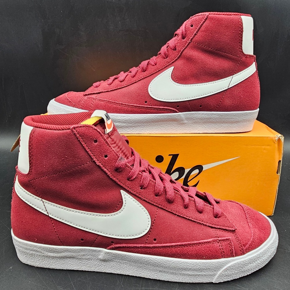 Nike Blazer Mid 77 Suede Team Red White High Top Sneakers CI1172-601 Mens 10